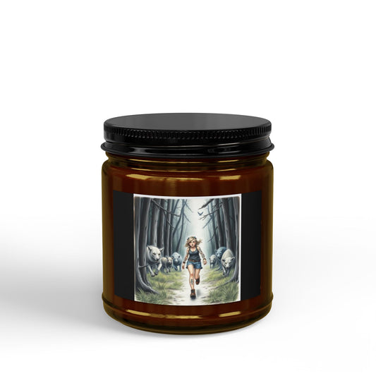 Channeled Art Scented Soy Candles with Black Lid, (4 and 9oz)