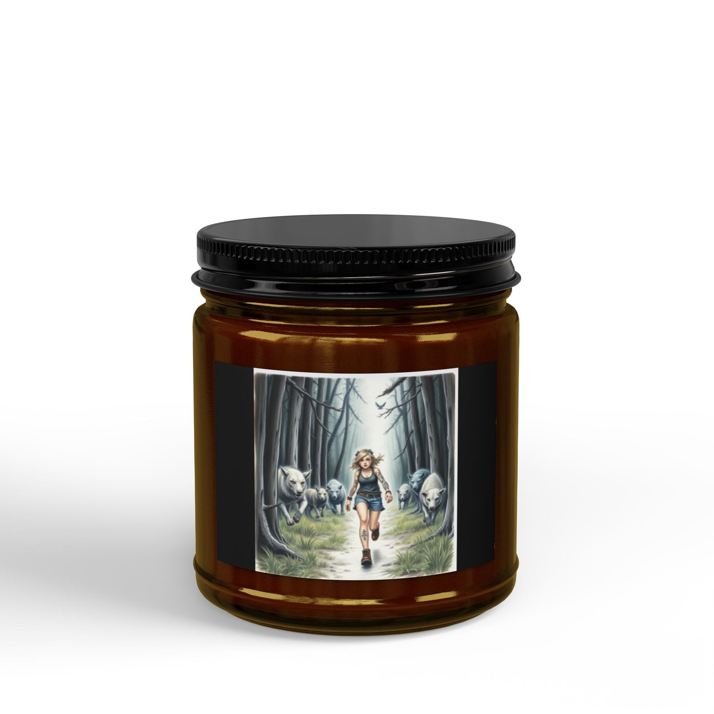 Channeled Art Scented Soy Candles with Black Lid, (4 and 9oz)